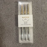 Noted By Post-it 3 Black Felt Tip Pens W/metallic Silver Barrel. Fixed Price $11.00.