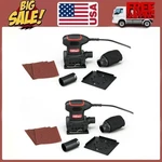 2 Pack Hyper Tough 2a Palm Sander 1/4 Sheet Corded W/ Dust Bag Sheets Adapter. Fixed Price $47.44.