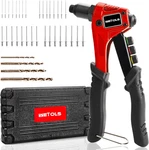 Pop Rivet Gun Kit With 200 Blind Rivets, Upgraded Manual Single Hand Riveter Wit. Fixed Price $50.95.