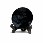 Azuregreen Black Obsidian Scrying Mirror With Stand - 6cm/2.36" Diameter. Fixed Price $17.49.