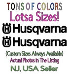 Two Husqvarna Die Cut Vinyl Decals Husky Dirtbike Motorcycle Power Equipment. Fixed Price $10.99.