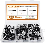 Allclean 3/16 X 5/8-3/4-1 Tri-fold Rivets Assortment - 75pcs,black E.... Fixed Price $24.13.