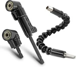 Black 105 Degree Right Angle Drill Bit Holder, 1/4" Hex Shank Driver And Flexibl. Fixed Price $21.99.