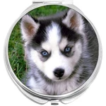 Husky Puppy Compact With Mirrors - Perfect For Your Pocket Or Purse. Fixed Price $16.88.
