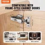 Vevor Cabinet Door Hinges 40 Packs Full Overlay Soft Close For Framed/frameless. Fixed Price $46.04.