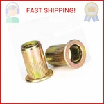 Rivet Nut, Lokman 100 Pieces 1/4-20unc Carbon Steel Flat Head Rivnut Threaded In. Fixed Price $15.16.