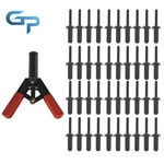 New 41pack Plastic Poly Rivet Gun Quick Set Riveting Hand Tool W/ 40 Rivets. Fixed Price $19.04.