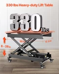 Electric Lift Table 330 Lbs Capacity 8-28" Height Adjustable W/ Wheels Black. Fixed Price $279.99.