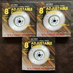 Nos 8" Adjustable Wobble Dado Blades Set Of 3 Carbide Tipped Woodwork Tooling. Fixed Price $39.99.