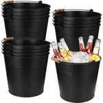 12 Pcs Large Galvanized Metal Buckets With Handle 10 Inch Heavy Duty Stainles.... Fixed Price $125.99.