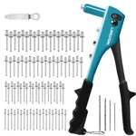 Rivet Gun Kit, Pop Gun, 80pcs Metal Rivets And 4 Drill Bits, Heavy Duty. Fixed Price $24.29.