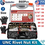 860x Rivet Nuts Kit Carbon Steel Nut Insert Nutsert Assortment 6# 5/16. Fixed Price $34.99.