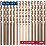Mudder 15 Pieces 1/8" Drill Bit M35 High Speed Steel Twist Cobalt Set. Fixed Price $13.63.