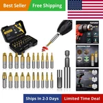 Gifts For Men - 22pcs Titanium Damaged Screw Extractor Set, Remover Strip.... Fixed Price $47.16.