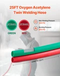 Oxygen Acetylene Hose, 1/4-inch X 25ft Oxy Hose With 9/16"-18 Lh/rh B. Fixed Price $37.45.