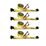 4pk 2"x60' Heavy-duty Ratchet Tie-down Strap W/flat Hooks For Cargo, Made In Usa. Fixed Price $259.00.