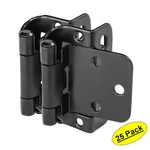 *25 Pack* Cosmas 18650-fb Flat Black Partial Wrap Hinge 1/2" Overlay (pair). Fixed Price $74.75.