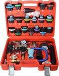 28pcs Universal Radiator Pressure Tester Kit, Coolant Set Red. Fixed Price $81.05.