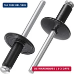 Wensilon(150 Pcs) 3/16 * 1/2" Large Cap Open End Black Aluminum Blind Rivets,5. Fixed Price $29.98.