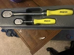 Snap-on Tools New 2pc 1/4" & 3/8" Drive Chrome Flex Head Ratchet Set. Fixed Price $300.00.