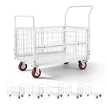 Vevor Platform Truck Cart With Cage 2000 Lbs 6-in-1 Foldable Hand Wheels. Fixed Price $204.99.