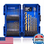 Jefe Hex 24 Pc Shank Drill Bit Set Impact Driver Hss Titanium 1/16"-1/2". Fixed Price $84.14.