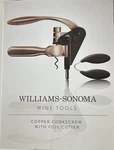 Williams Sonoma Copper Corkscrew And Foil Cutter Wine Tool Gift Set In Box. Fixed Price $74.99.