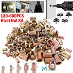 600pcs Rivet Nut Kit Mixed Zinc Steel Rivnut Insert Nutsert Threaded Set M3-m10. Fixed Price $54.99.