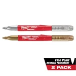 Milwaukee Inkzall Silver And Gold Fine Point Jobsite Permanent Markers (2-pack). Fixed Price $6.27.