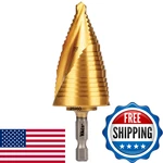 Klein Tools 25960 Step Drill Bit 7/8 To 1-3/8-inch Spiral Double-fluted Cut. Fixed Price $58.96.
