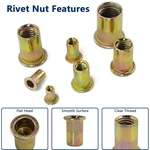 300pcs Metric Rivet Nut Assortment Kit M3 M4 M5 M6 M8 M10 M12 Flat Head Rivnu.... Fixed Price $25.95.