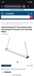 Global Industrial 36"w Heavy Duty Hang-type Magnetic Sweeper. Fixed Price $106.99.