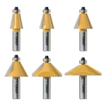 Xdengp 6pcs Chamfer Router Bits Set 1/2 Inch Shank Carbide Edge Forming Bevel.... Fixed Price $103.80.