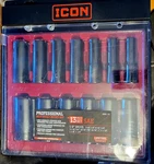 Icon Professional 13pc Sae 1/2" Drive Deep Socket Set S3ds-13 New #492022. Fixed Price $59.59.