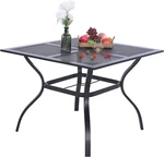 37" Outdoor Dining Table Metal Steel Mesh Patio With 1.57" Umbrella Hole. Fixed Price $132.99.