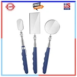 3x Extendable Inspection Mirror Square Round Oval Stainless Mechanic Swivel Tool. Fixed Price $14.98.