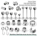 Stainless Steel Pipe Fittings Wardrobe Rail End Center Hanging Bracket. Fixed Price $19.40.