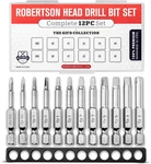 Robertson Square Drill Bit Set (premium Complete 12pc Set)/w Storage Case And Bi. Fixed Price $20.03.