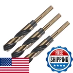 Uxcell 3pcs Reduced Shank Twist Drill Bits 18mm Black Nitride & Gold Titanium Co. Fixed Price $42.82.