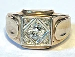 Vintage Solid 18k Yellow Gold Men's Signet Band Ring W/ Natural Diamonds 0.87ctt. Fixed Price $3499.99.