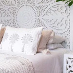 Manusa Hand Carved Wall Mounted Headboard Balinese Mandala Design. Fixed Price $1378.80.