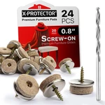 Screw-on Felt Pads X-protector 24 Chair For Hardwood Floors 0.8". Fixed Price $19.00.