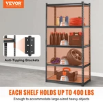 Vevor Storage Shelving Unit, 5-tier Adjustable, 2000 Lbs Capacity, Heavy Duty Ga. Fixed Price $75.02.