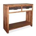 Vidaxl Solid Acacia Wood Console Table With 2 Drawers & Shelf Brown - Modern S. Fixed Price $224.99.