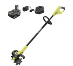 Ryobi One + 18v 8in Cordless Battery Cultivator With Two & Charger. Fixed Price $167.00.