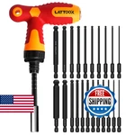Lattook 22pcs Ball End Hex Allen Wrench Drill Bit Set W/ Ratcheting T Handle. Fixed Price $54.33.