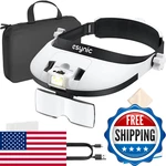 Esynic Head Magnifier Light-5x Interchangeable Lenses 1x-3.5x 6x Combo- Comfort. Fixed Price $55.35.