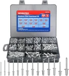 500pcs Aluminum Blind Rivets, 14 Sizes Pop Rivets Assortment Kit (3/32" 1/8" 5/3. Fixed Price $34.99.
