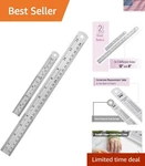 Stainless Steel Straight Edge Ruler Set, 2-pack, 6" & 12" With Metric/imperial. Fixed Price $9.99.