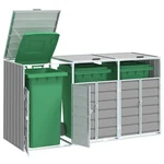 Wheelie Bin Storage For Triple Bins Gray 85"x31.9"x45.3" Steel. Fixed Price $319.98.